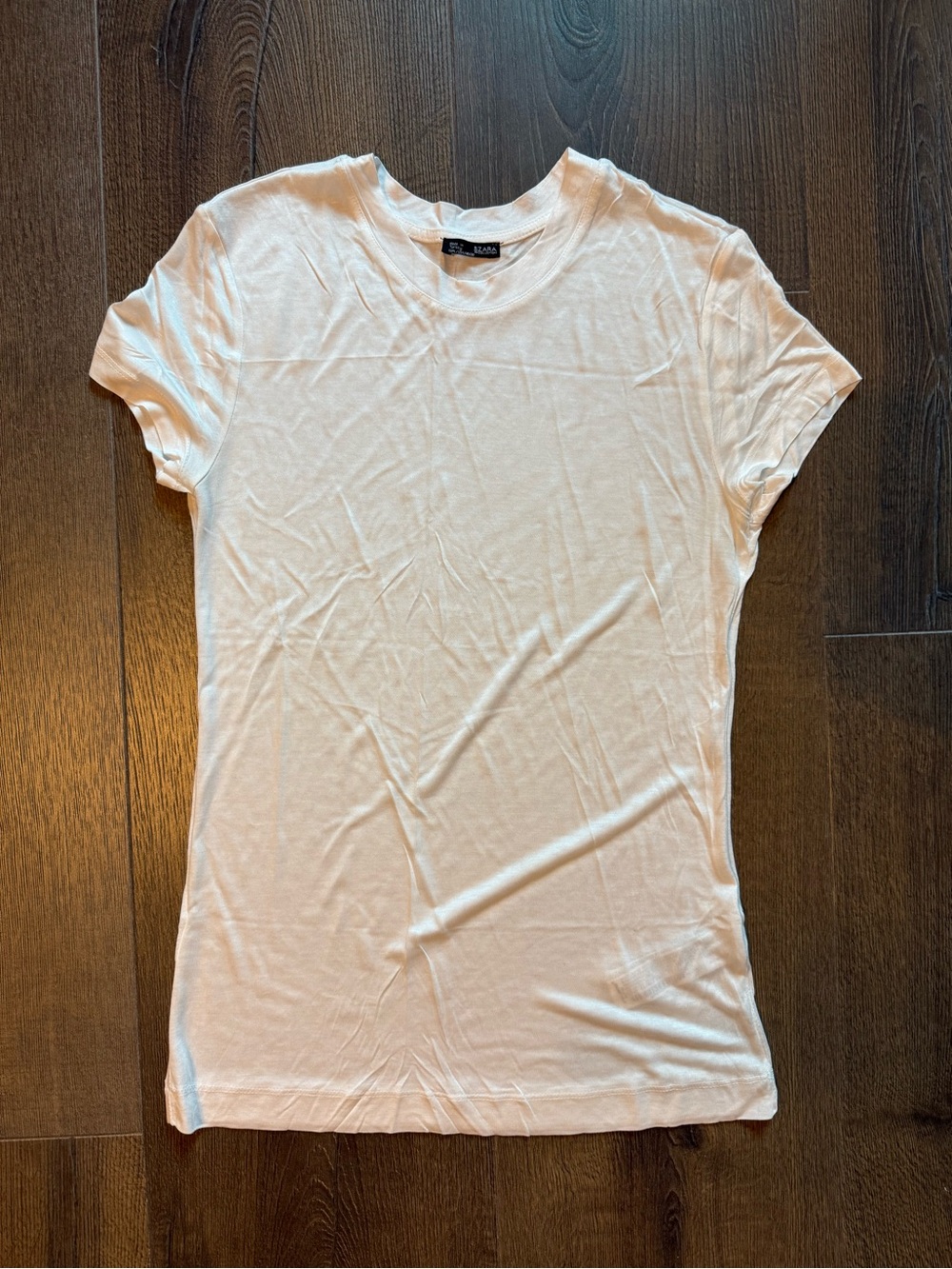 Zara White Short Sleeve Crewneck Tee